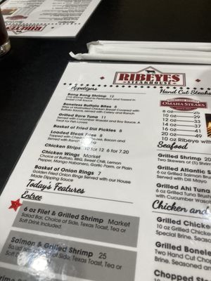 Menu photo 2 Ribeyes Steakhouse Henderson, NC Menu photo 2 Ribeyes Steakhouse Henderson, NC