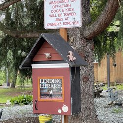 Umpqua Safari Rv Park - Little Lending Library. So cute!!