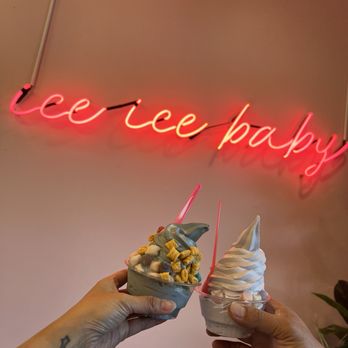 CREAM Soft Serve Bar - Black pink and I forgot the other flavor lol - Desserts Near Me - Kent, Washington
