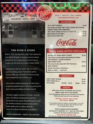 Menu photo 1 Dyer's Burgers Memphis, TN Menu photo 1 Dyer's Burgers Memphis, TN