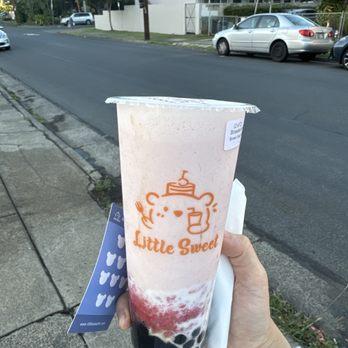 Little Sweet - Strawberry Sago and added regular boba - Bubble Tea Near Me - Honolulu, Hawaii Little Sweet - Strawberry Sago and added regular boba - Bubble Tea Near Me - Honolulu, Hawaii