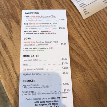 Jesse Boy - menu 2019 pt 2 - Korean Near Me - Los Angeles, California