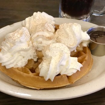 Sam & Charlie's White Hut Diner - Super light and fluffy waffles. Should have got strawberry...only because it would have a made a more colorful photo. - Breakfast & Brunch Near Me - Toledo, Ohio Sam & Charlie's White Hut Diner - Super light and fluffy waffles. Should have got strawberry...only because it would have a made a more colorful photo. - Breakfast & Brunch Near Me - Toledo, Ohio