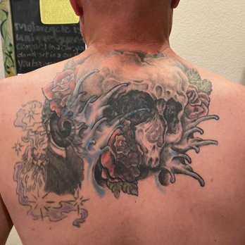 Tattoo Cathedral - The start of a Japanese koi, lotus and dragon cover up - Tattoo Near Me - Fort Worth, Texas