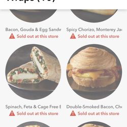 Starbucks - Nearly EVERYTHING sold out.