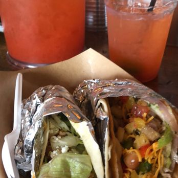 Condado Tacos - Margarita pitcher, the bubba kush taco (right), the el santo taco (left) - Tacos Near Me - Pittsburgh, Pennsylvania
