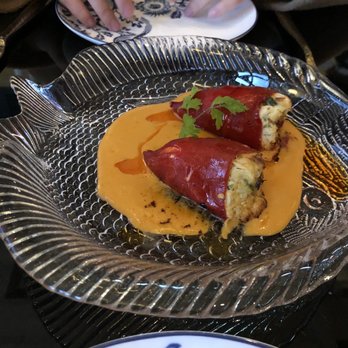 Del Mar - Crab stuffed peppers with Uni sauce - Spanish Near Me - Washington, DC, District of Columbia