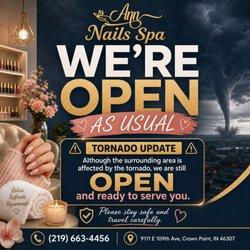 Ann Nails & Spa - -- ' !
Although the surrounding area has been affected by the tornado