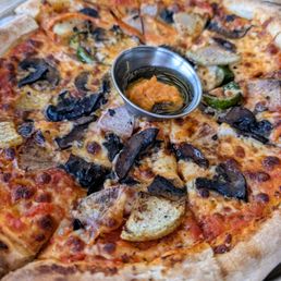 The Harvest pizza with roasted vegetables
