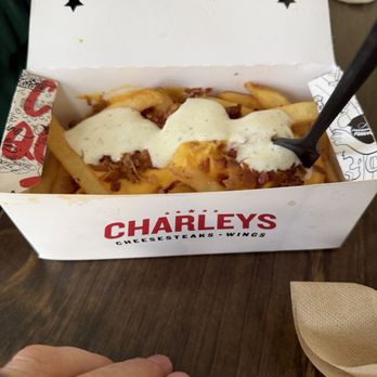 Charleys Cheesesteaks - Bacon and CHEESE & BACON FRIES (ranch was added by user) - Sandwiches Near Me - Stafford, Virginia Charleys Cheesesteaks - Bacon and CHEESE & BACON FRIES (ranch was added by user) - Sandwiches Near Me - Stafford, Virginia