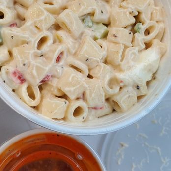 Phil's BBQ - Macaroni salad and bbq sauce on the side. - Barbeque Near Me - San Diego, California Phil's BBQ - Macaroni salad and bbq sauce on the side. - Barbeque Near Me - San Diego, California