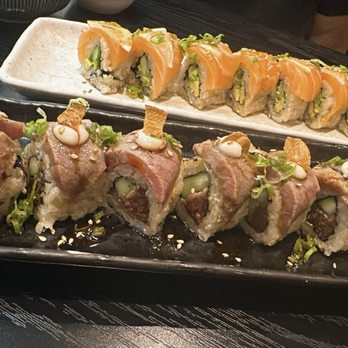 Rice - Double Dragon Roll & Citrus Salmon Roll - Japanese Near Me - Los Angeles, California