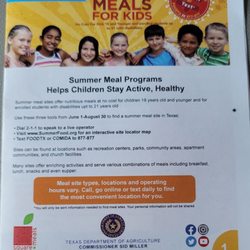 City Of San Antonio Parks And Recreation Department - Healthy summer meals for kids