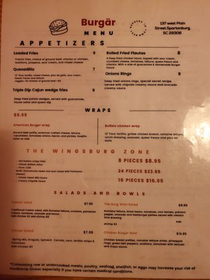 Menu photo 5 Burgär Spartanburg, SC Menu photo 5 Burgär Spartanburg, SC