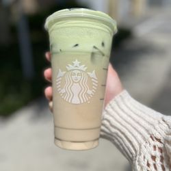 Iced chai with matcha cold foam