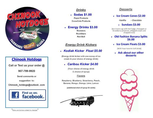 Menu photo 8 Chinook Hotdogs Fairbanks, AK