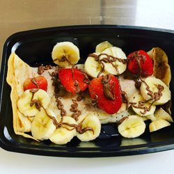 Jucee Plus Smoothie & Wine Bar - Crepes are delicious and gluten free as well. Strawberry, banana, nutella, or peanut butter. Chose your combination.