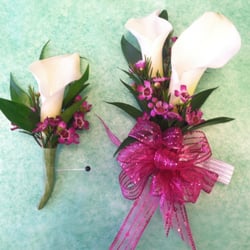 The Best Little Flower Shop - A gorgeous matching corsage and boutonniere. Custom made to accent the customer's Prom dress. Call us today to order yours!
