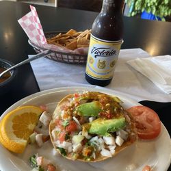 Mi Tierra Seafood Restaurant - Tostada de ceviche.