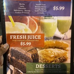 Shahrazad Hookah - Menu