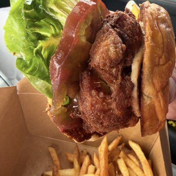 The Crab Trap - Jumbo lump crab cake sandwich and boardwalk fries - American Near Me - Rockville, Maryland