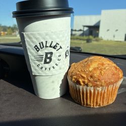 Bullet Coffee - Rush Hour with oatmilk and banana nut muffin