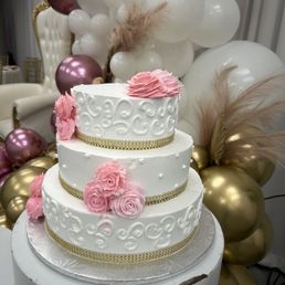 a three tiered wedding cake