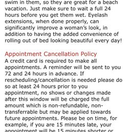 Appointment cancellation policy Appointment cancellation policy