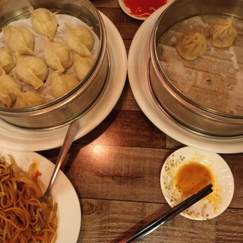 Ma's Dumpling House - Juicy pork dumplings on right. Chicken on left - Dim Sum Near Me - Anaheim, California