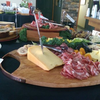 Splendid Fare Catering - Cheese and charcuterie without the crackers added yet, olives, goat cheese and crocks of pate - Caterers Near Me - Medina, Ohio