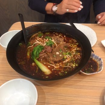 Mr.Dumpling - Spicy noodle soup. Not too spicy. Good flavor, nice texture on noodles and tender beef! - Chinese Near Me - Rancho Cucamonga, California