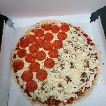 Barnaby's Family Inn - Partical bake Large half pepperoni, half sausage - Pizza Near Me - Niles, Illinois Barnaby's Family Inn - Partical bake Large half pepperoni, half sausage - Pizza Near Me - Niles, Illinois