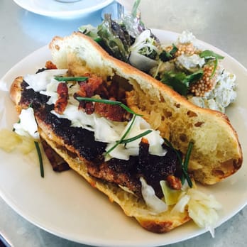 Commune - Kafta kraut hot dog - Kafta style heritage pork/ beef hot dog with sauerkraut, crispy pork belly & country mustard with smoked potato salad. - Cafes Near Me - Virginia Beach, Virginia Commune - Kafta kraut hot dog - Kafta style heritage pork/ beef hot dog with sauerkraut, crispy pork belly & country mustard with smoked potato salad. - Cafes Near Me - Virginia Beach, Virginia