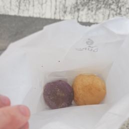 Ube Cheese Pandesal- Left. Excellent. Nice mix of salty and sweet. Right- Pan De Coco. Tasty. A tad sweet maybe. Would be good with coffee Ube Cheese Pandesal- Left. Excellent. Nice mix of salty and sweet. Right- Pan De Coco. Tasty. A tad sweet maybe. Would be good with coffee