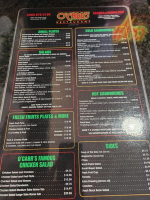 Menu photo 2 O’Carr’s Restaurant Birmingham, AL