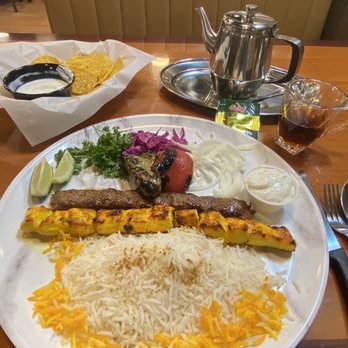 New Kabob House - Combo chicken and beef kabob. - Middle Eastern Near Me - Albuquerque, New Mexico