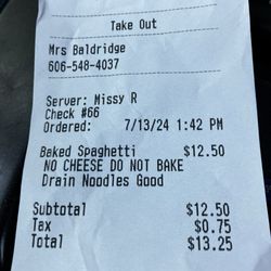 Pappy's Cookin' - Receipt