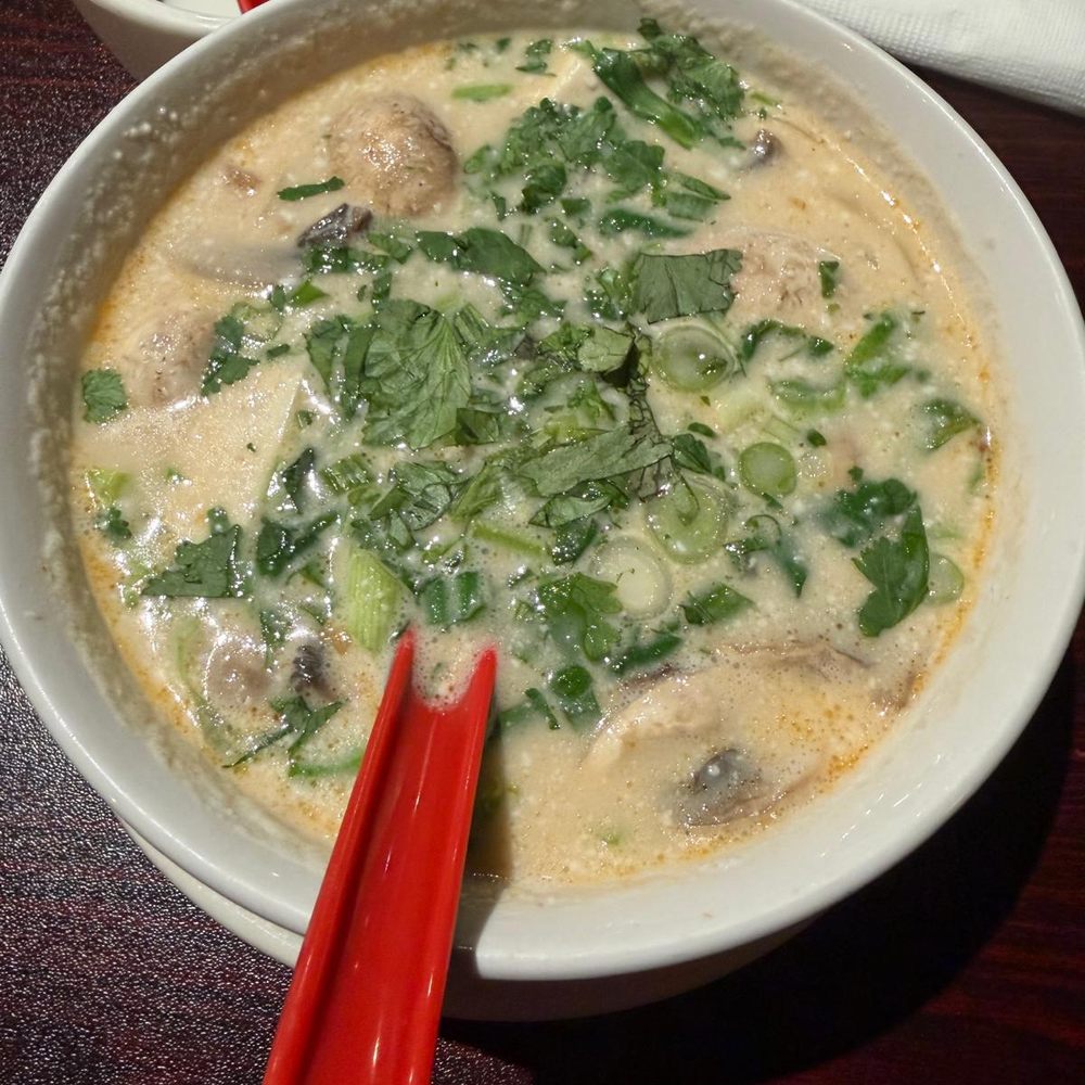 Flying Tiger Thai Restaurant - Tom Kha Soup with Tofu - Thai Near Me - Castle Hills, Texas Flying Tiger Thai Restaurant - Tom Kha Soup with Tofu - Thai Near Me - Castle Hills, Texas