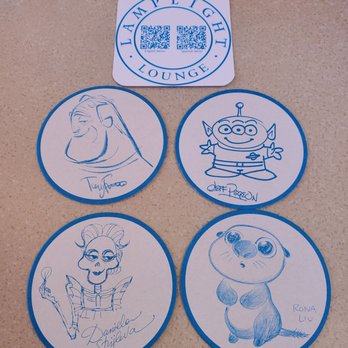 Lamplight Lounge - Lamplight Lounge and various Pixar Coasters. You can also ask your server to get you your own set if you wish. - New American Near Me - Anaheim, California