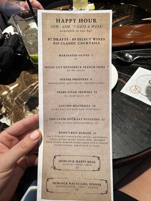 Menu photo 1 Hemlock Boise, ID Menu photo 1 Hemlock Boise, ID