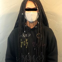 Amaj Hair Salon & Spa - Front view of medium box braids