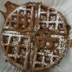 Pure Natural Juice - Blueberry waffle with fruit topping. They just forgot to add the fruit.