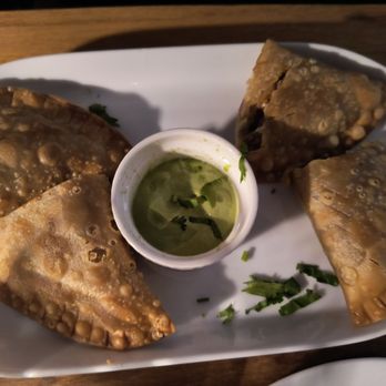 Next Stop Vegan - Empanadas with cilantro sauce - Vegan Near Me - Brooklyn, New York Next Stop Vegan - Empanadas with cilantro sauce - Vegan Near Me - Brooklyn, New York