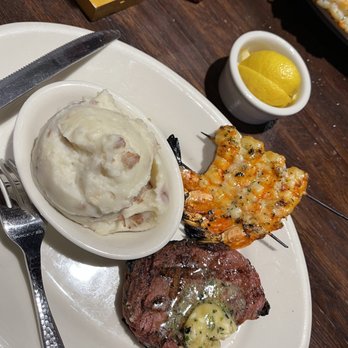 Weber Grill Restaurant - Filet Mignon with grilled shrimp and mashed potatoes - Barbeque Near Me - Chicago, Illinois