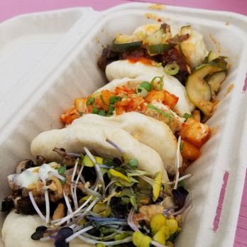 Bun'd Up - Front to back: mushroom, pork belly, bulgogi - Asian Fusion Near Me - Washington, DC, District of Columbia