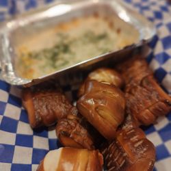 The Fountain - buffalo dip with pretzel bites