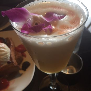 The State - Peach Better Have My Honey rye whiskey,egg white, fresh lemon juice, crème de peche honey syrup & bitters.  Not sweet at all! Just right! - New American Near Me - Redlands, California