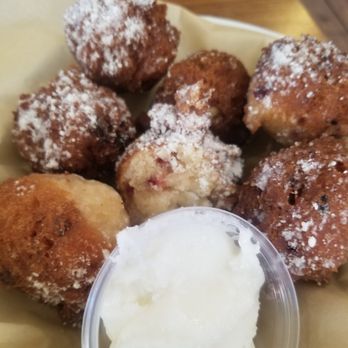 Denny's - Decadent and satisfying Strawberry Pancake Puppies! - American Near Me - Santa Rosa, California Denny's - Decadent and satisfying Strawberry Pancake Puppies! - American Near Me - Santa Rosa, California