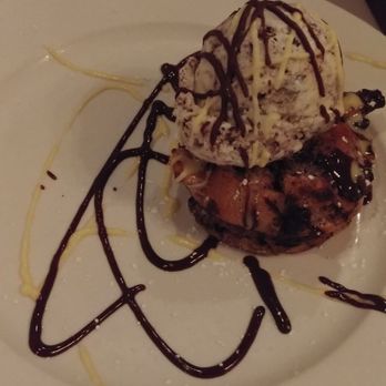 Scotty's On Sheridan - Chocolate chip bread pudding with banana fudge gelato - New American Near Me - Highwood, Illinois Scotty's On Sheridan - Chocolate chip bread pudding with banana fudge gelato - New American Near Me - Highwood, Illinois