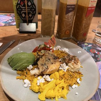 Nando's Peri-Peri - Rainbow bowl - South African Near Me - Houston, Texas Nando's Peri-Peri - Rainbow bowl - South African Near Me - Houston, Texas